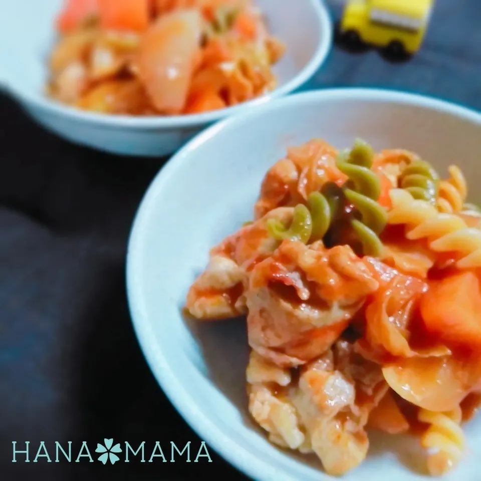 マカロニ入り♡鶏肉のトマト煮|花ママさん