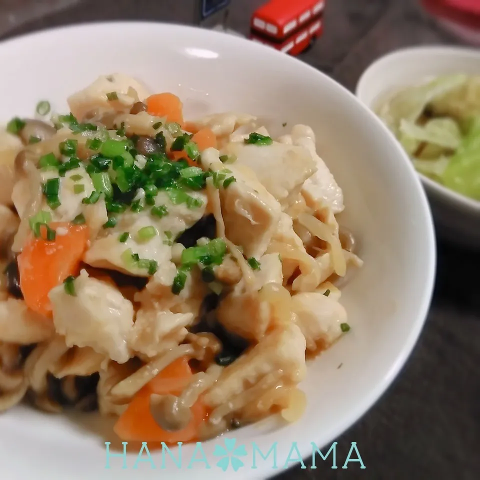 鶏むね肉♡初！味噌ケチャ炒め|花ママさん