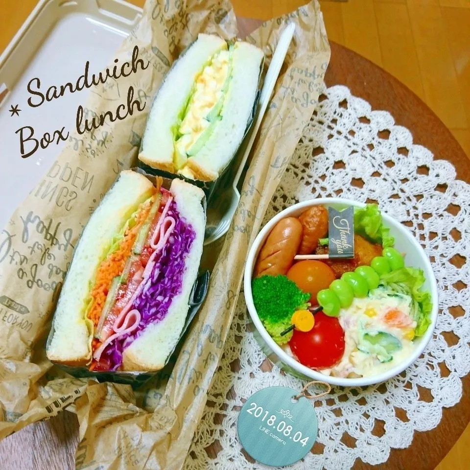 Snapdishの料理写真:サンドイッチ弁当♪|Kaorinboさん