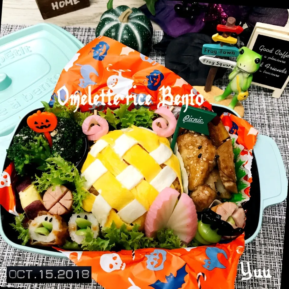 10/15☆ﾟ女子高生Bento☆オムライスおにぎり弁〜|ゆうさん