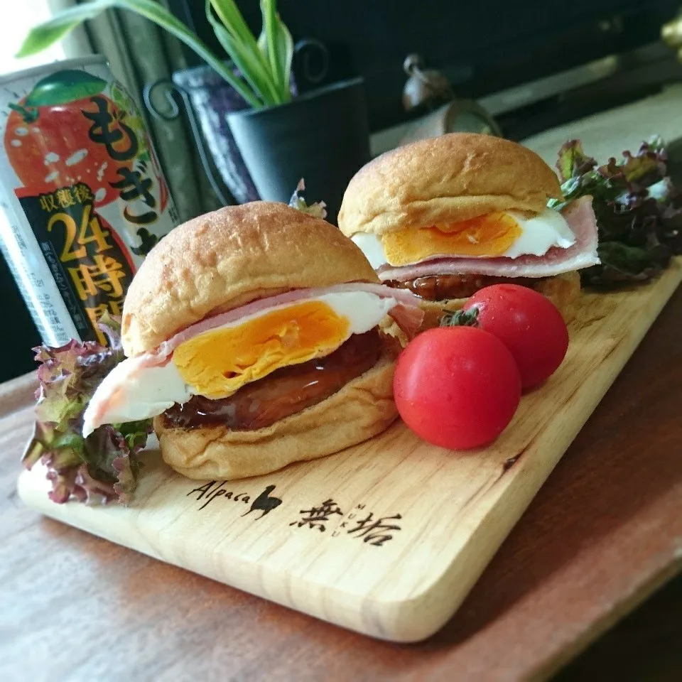 Snapdishの料理写真:ひんこない月見バーガー|まりおさん