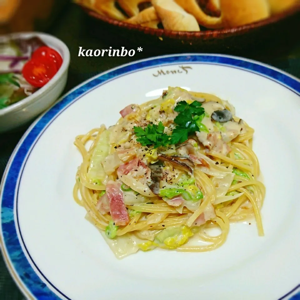 白菜とベーコンのクリームパスタ♪|Kaorinboさん