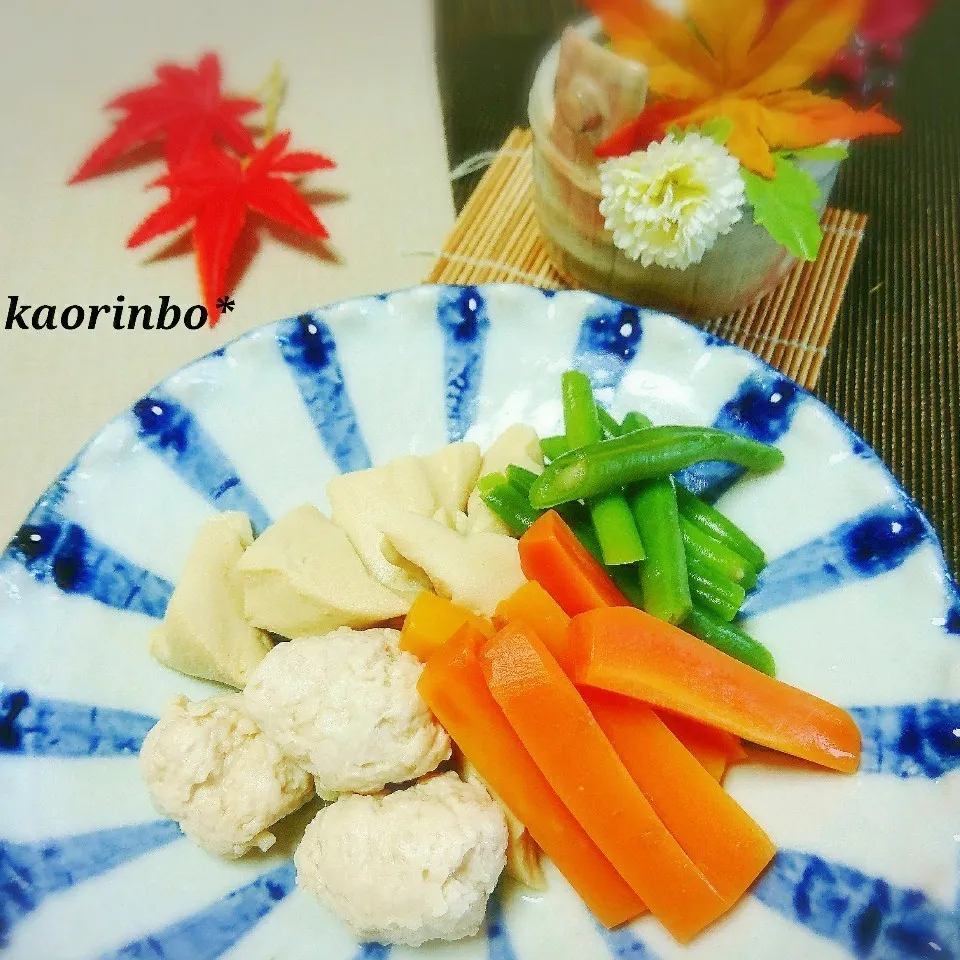 鶏団子と高野豆腐の彩り煮物🍁|Kaorinboさん