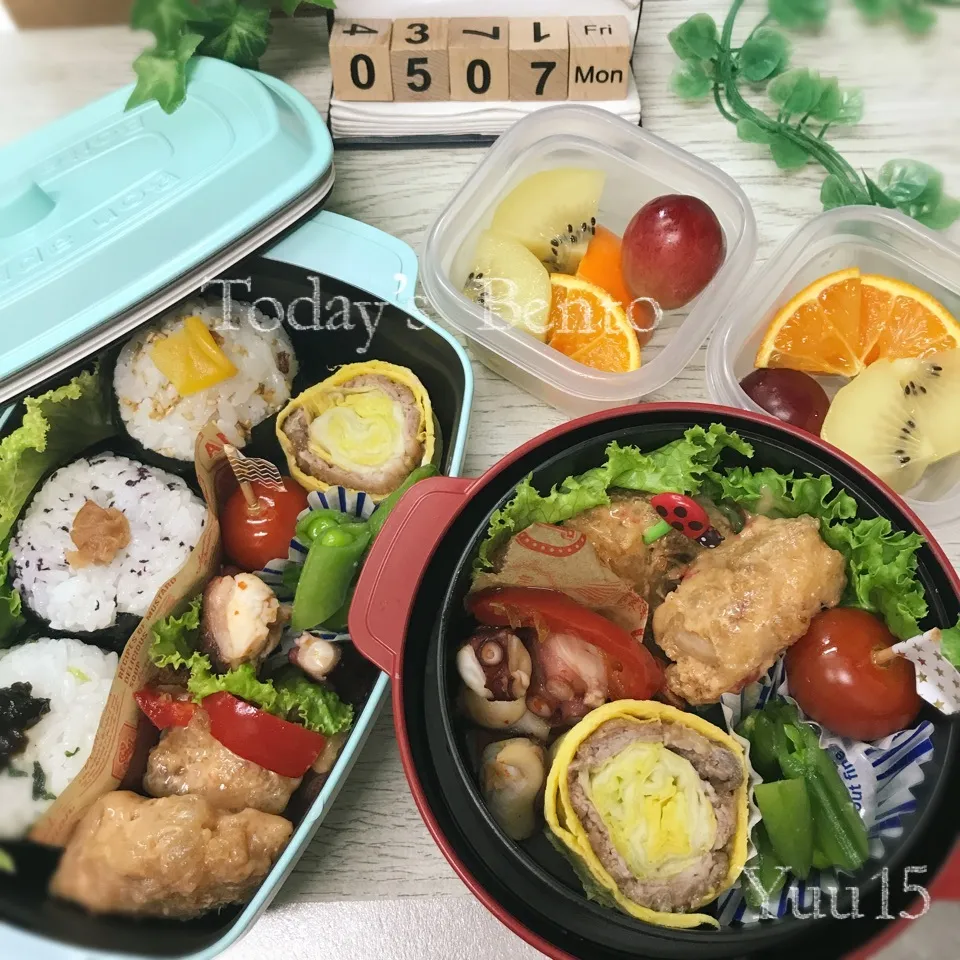 Snapdishの料理写真:5/7.。.:*☆女子高生＆自分Bento☆|ゆうさん