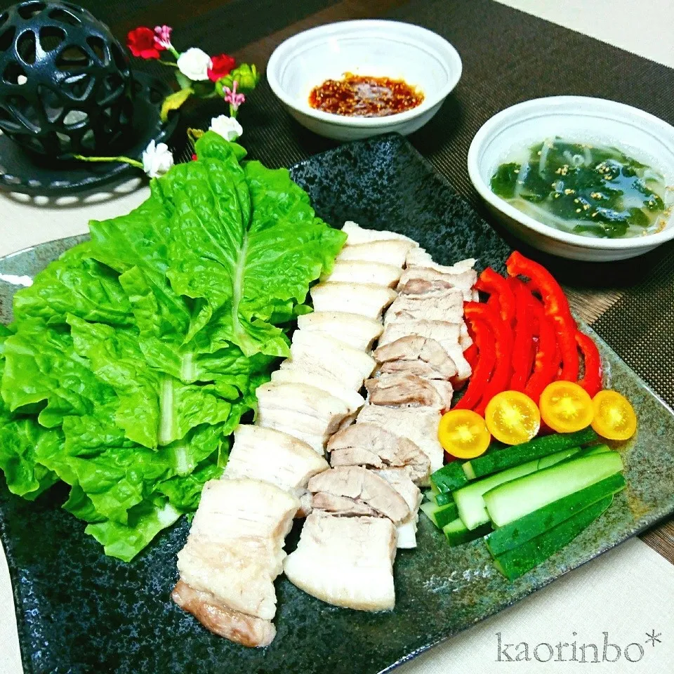 Kaorinboさんの料理 ポッサムと茹で汁でわかめスープ|Kaorinboさん