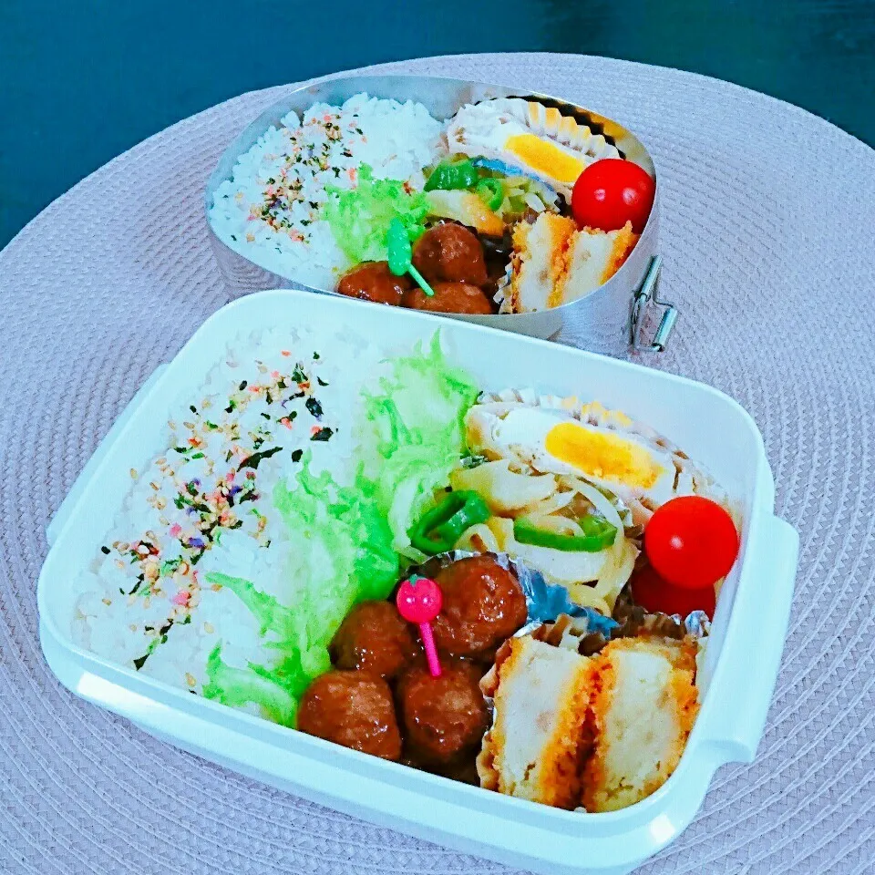 Snapdishの料理写真:6月21日 姉弟弁当|bobbinさん