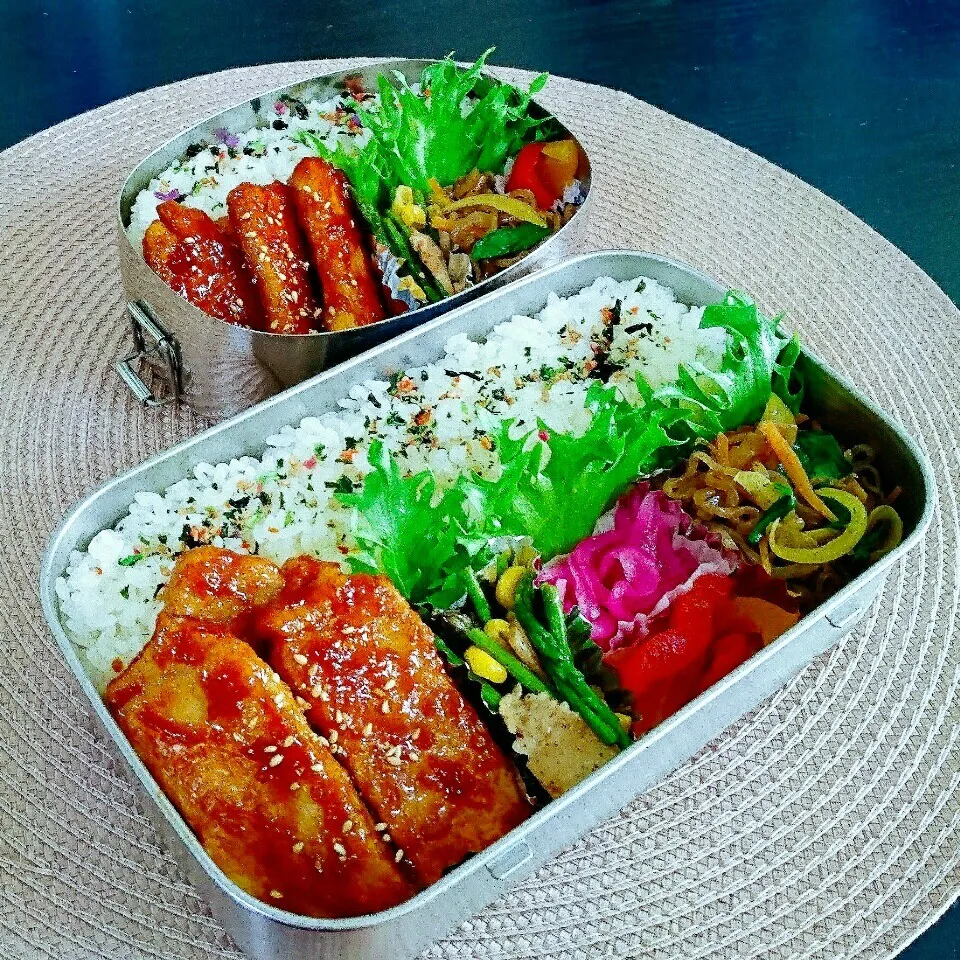 Snapdishの料理写真:4月13日 姉弟弁当|bobbinさん