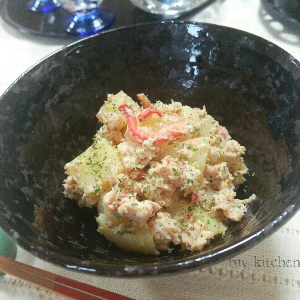 火を使わず楽チンおつまみ～♪蟹缶ポテトの辛子マヨ|Kaorinboさん