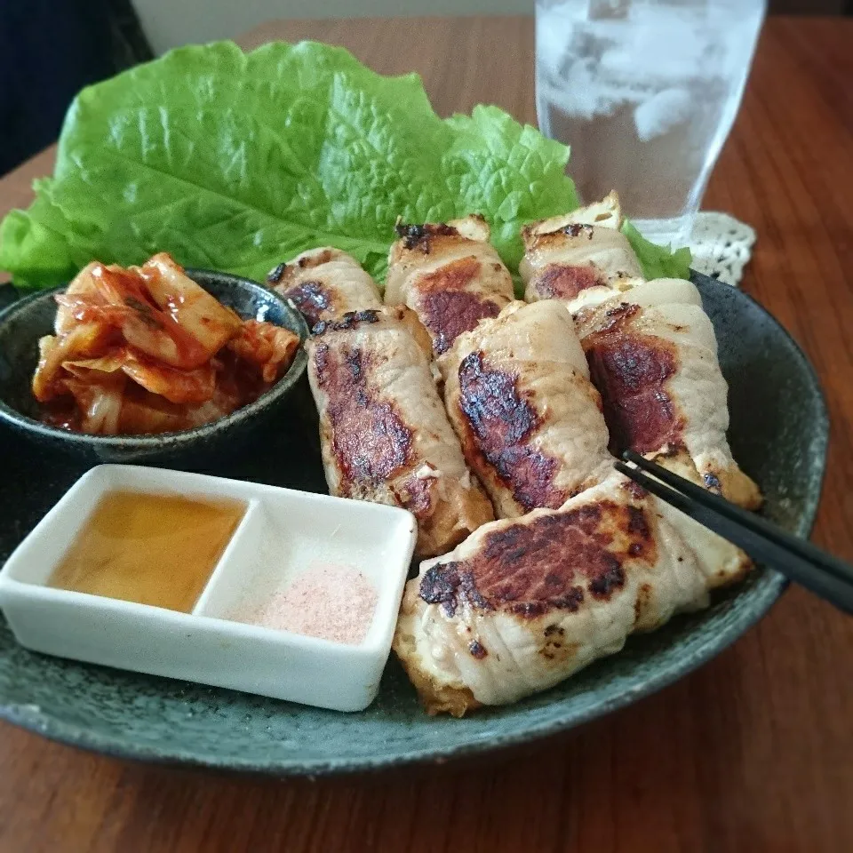 肉巻き厚揚げサムギョプサル味|まりおさん