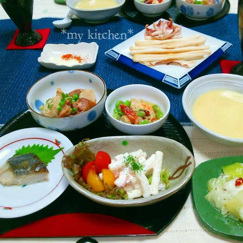 Snapdishの料理写真:晩ごはん!!…ほとんど前日の残り物★|Kaorinboさん