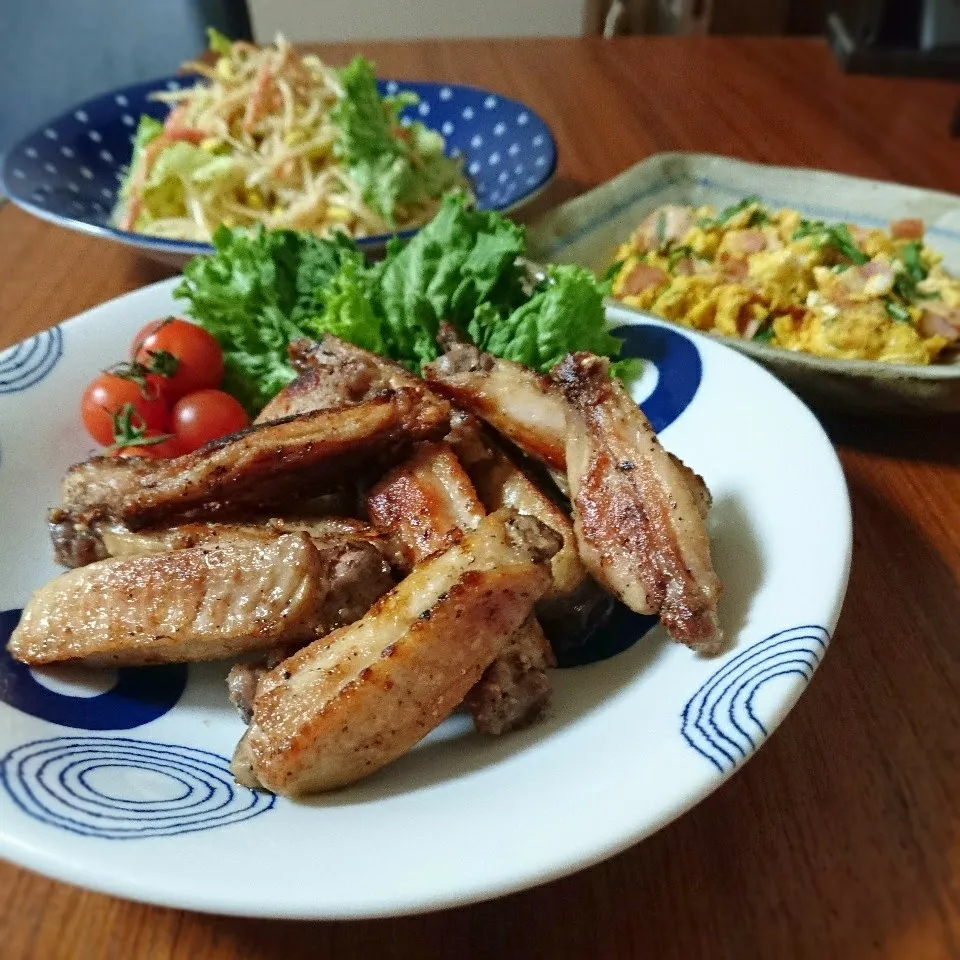 手羽中のごま油焼き|まりおさん