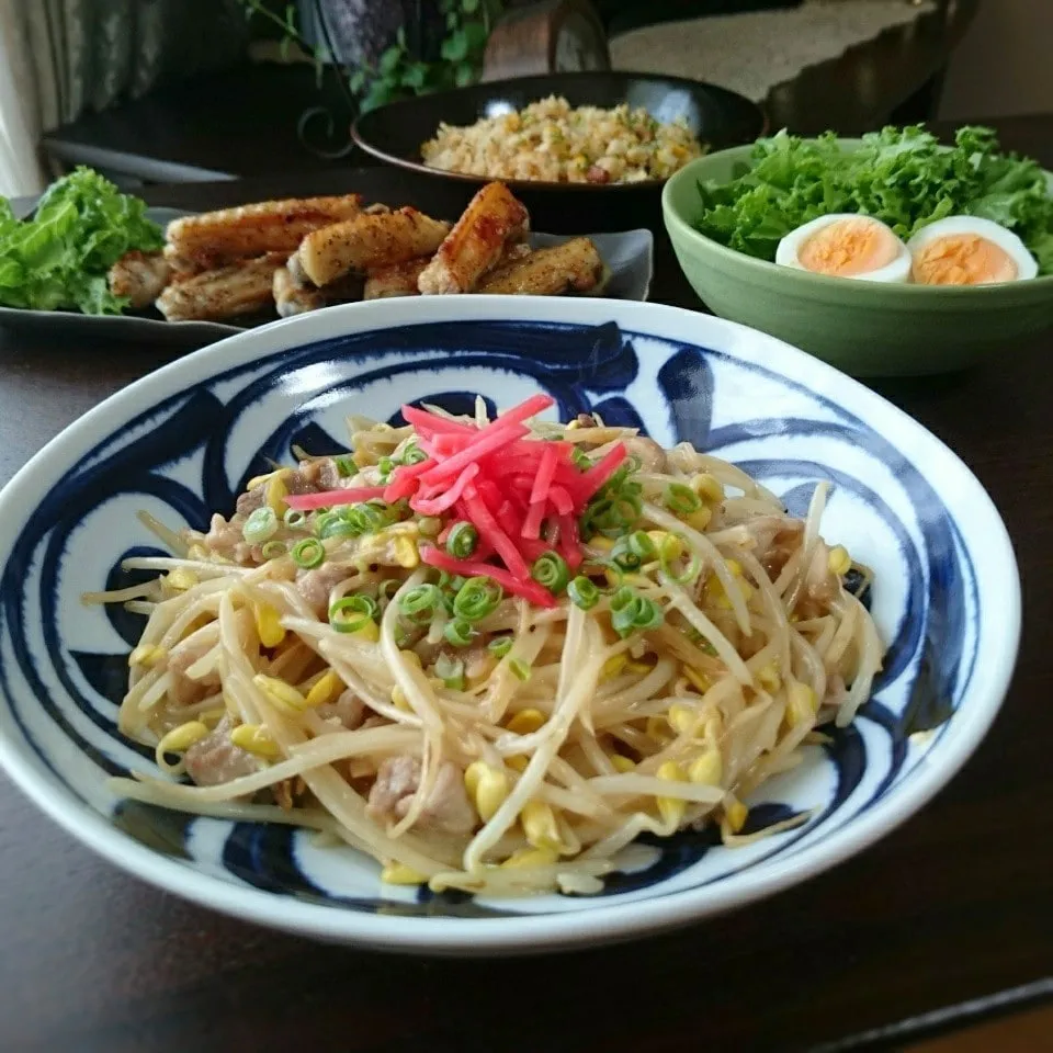 豚骨ラーメン風もやし炒め|まりおさん