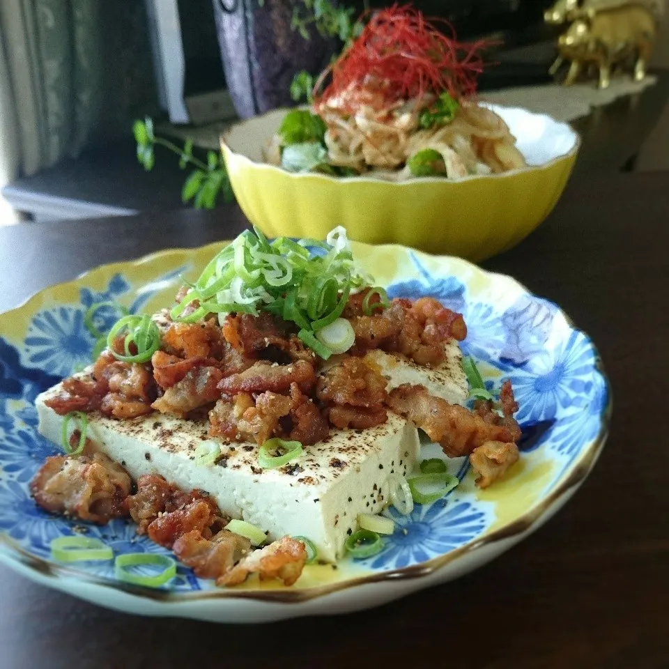 カリカリ豚バラおろし豆腐ステーキ|まりおさん