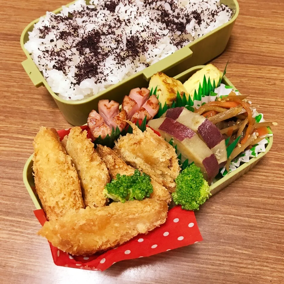 中3男子弁当♡鯵フライ|utaさん