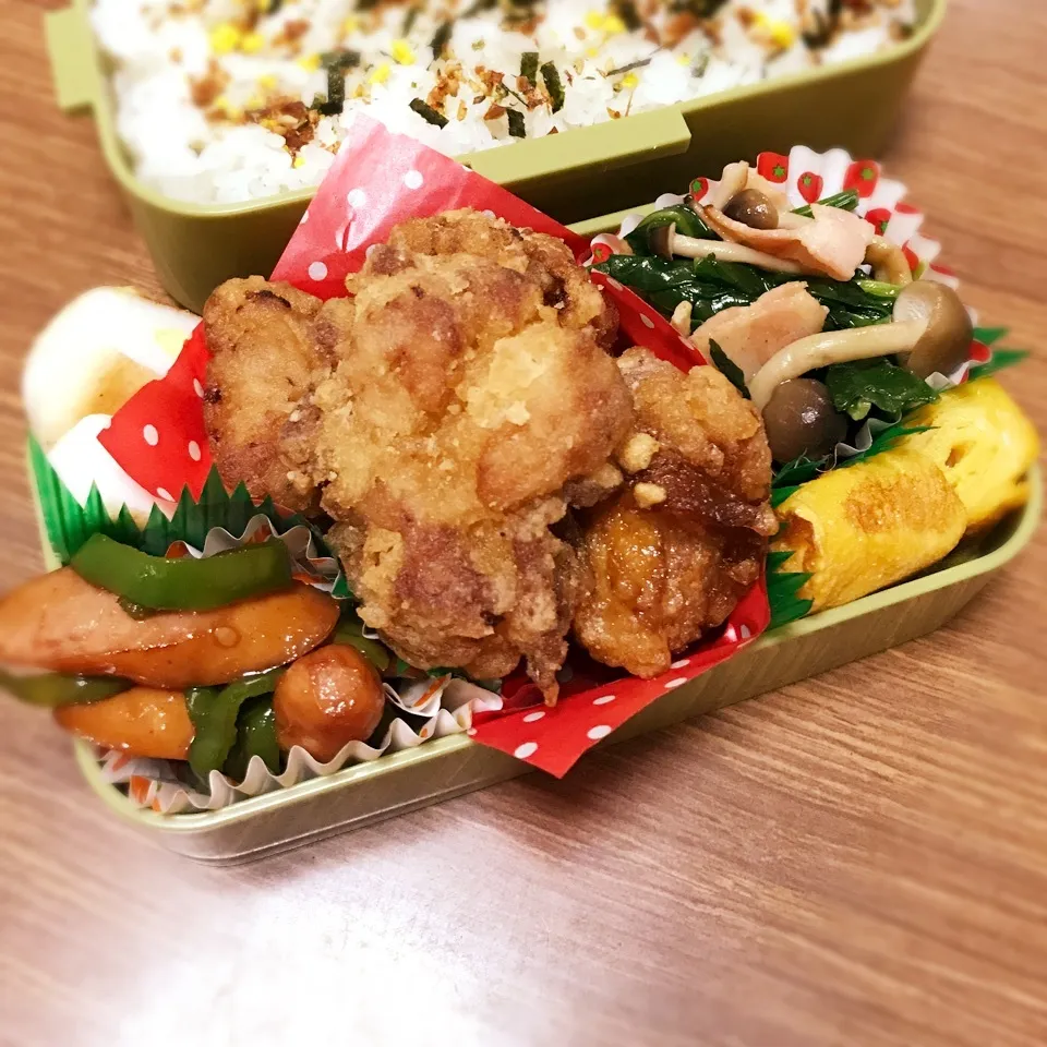 中3男子弁当♡鶏から揚げ|utaさん