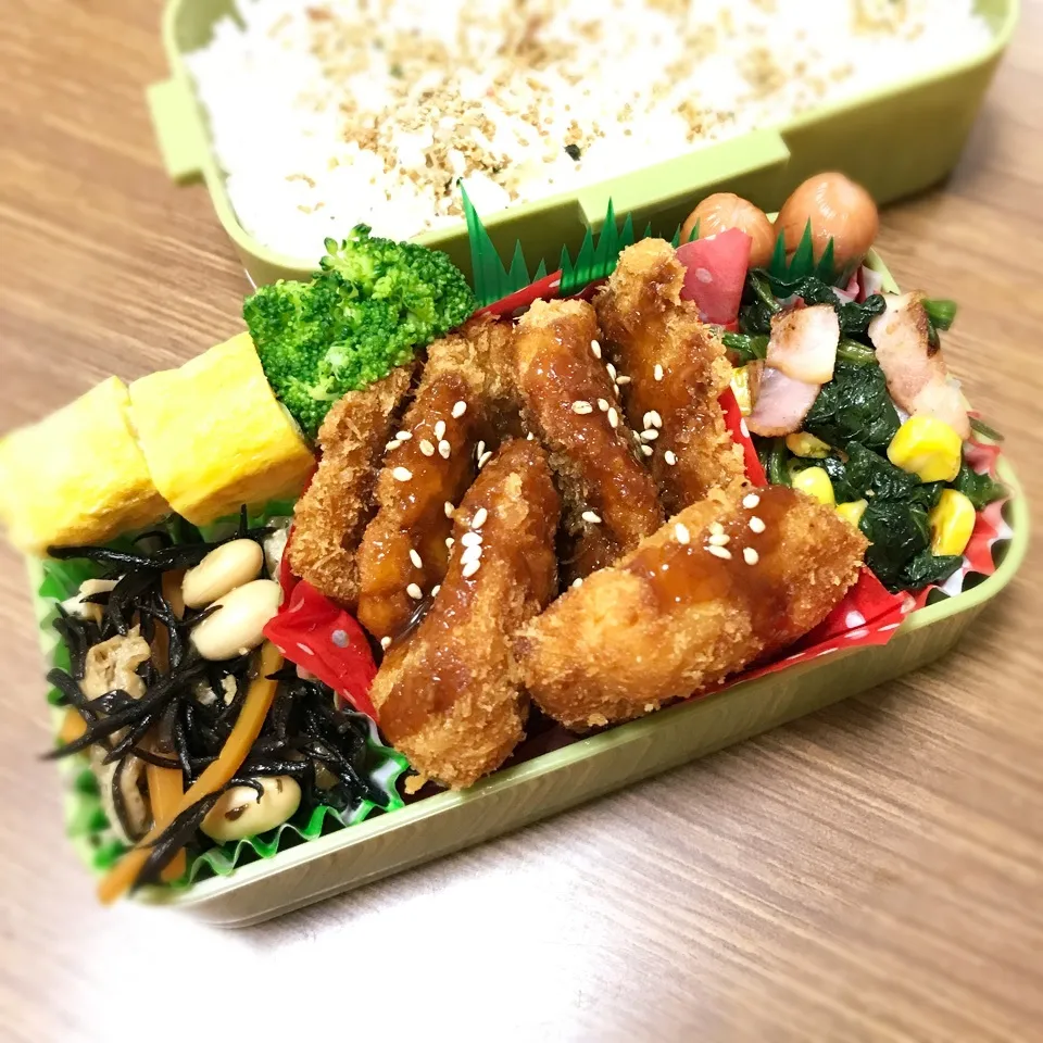 中3男子弁当♡チキンカツ|utaさん