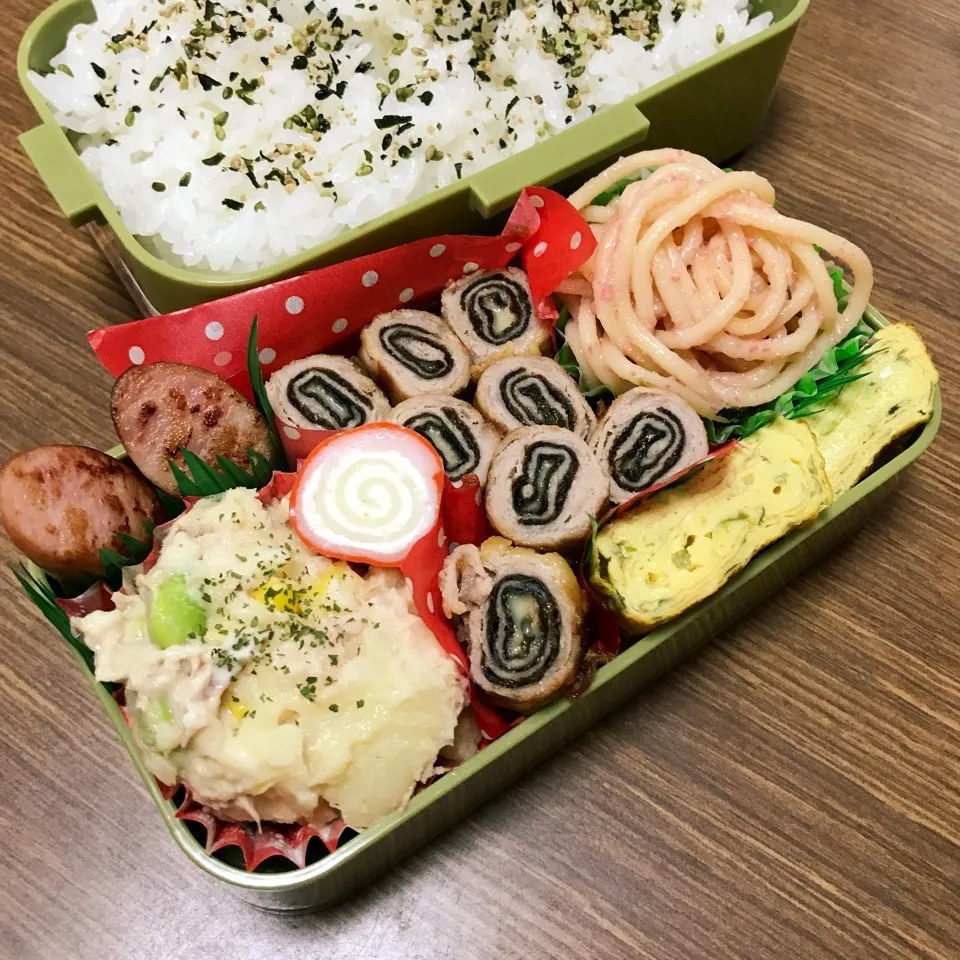 中3男子弁当♡海苔チーズ肉巻き|utaさん