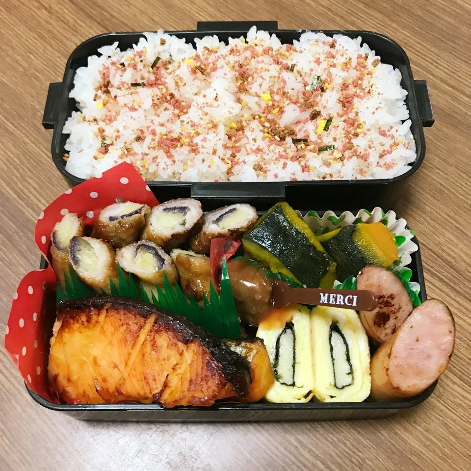 中3男子弁当♡鮭の西京焼き|utaさん