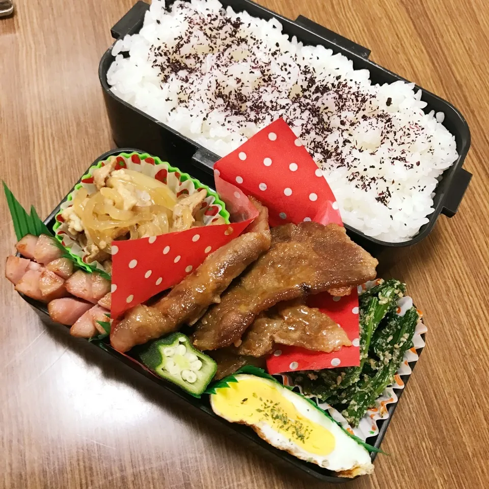 中3男子弁当♡豚のしょうが焼き|utaさん