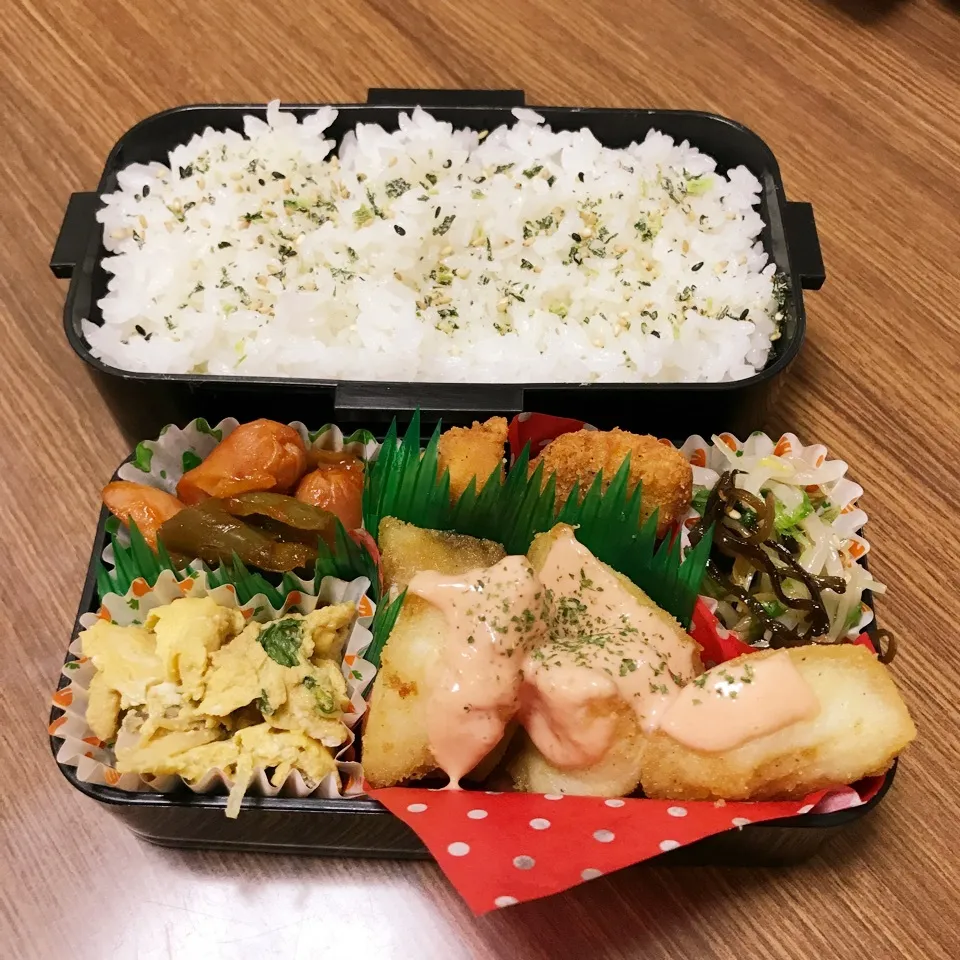 Snapdishの料理写真:中2男子弁当♡鱈のムニエル|utaさん