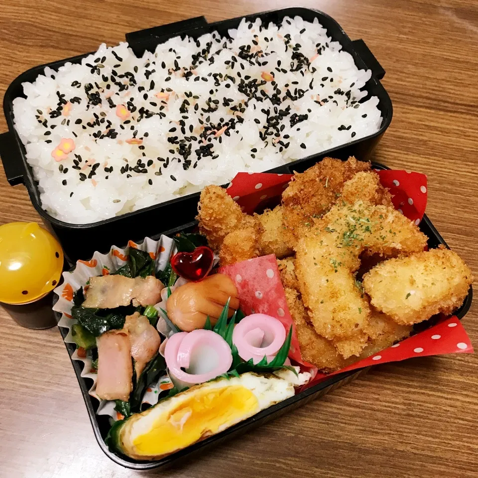 Snapdishの料理写真:中2男子弁当♡海老フライ|utaさん