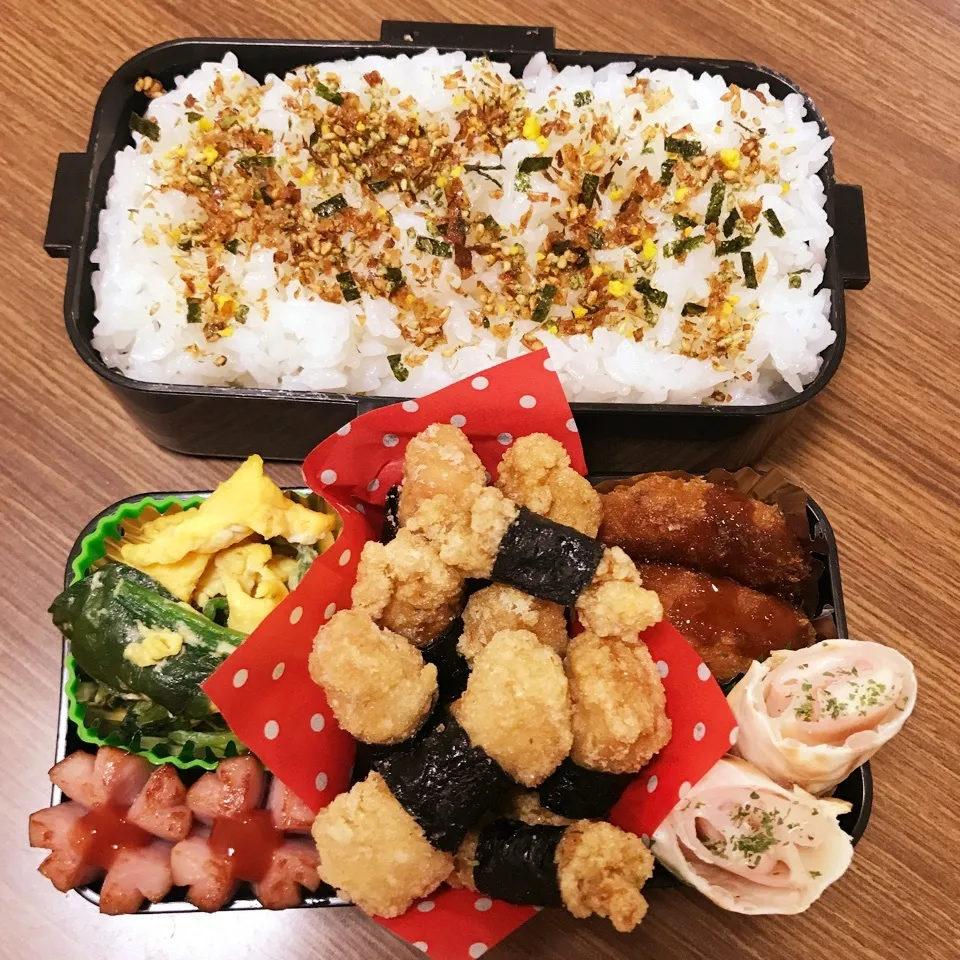 中2 男子弁当♡ささみ磯辺揚げ|utaさん