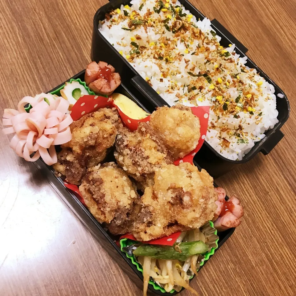 中2 男子弁当♡鶏の唐揚げ|utaさん