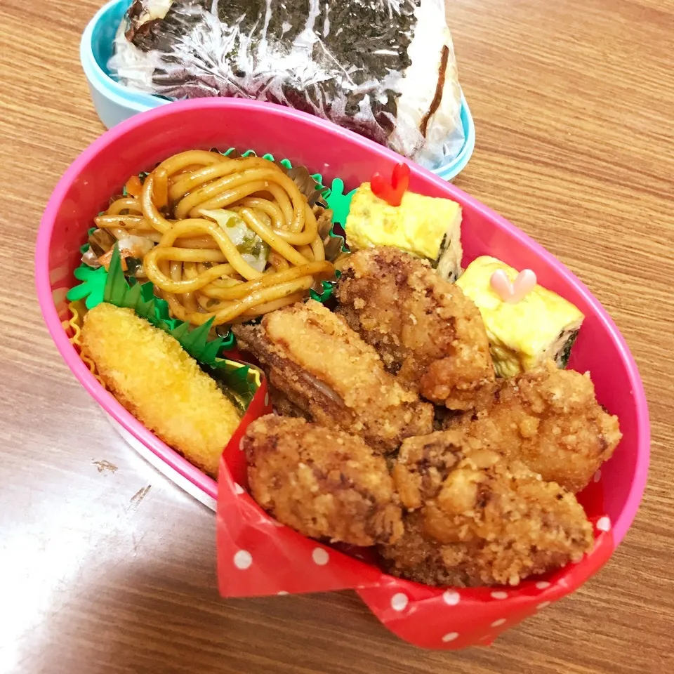 Snapdishの料理写真:中2 男子部活弁当♡鶏の唐揚げ|utaさん