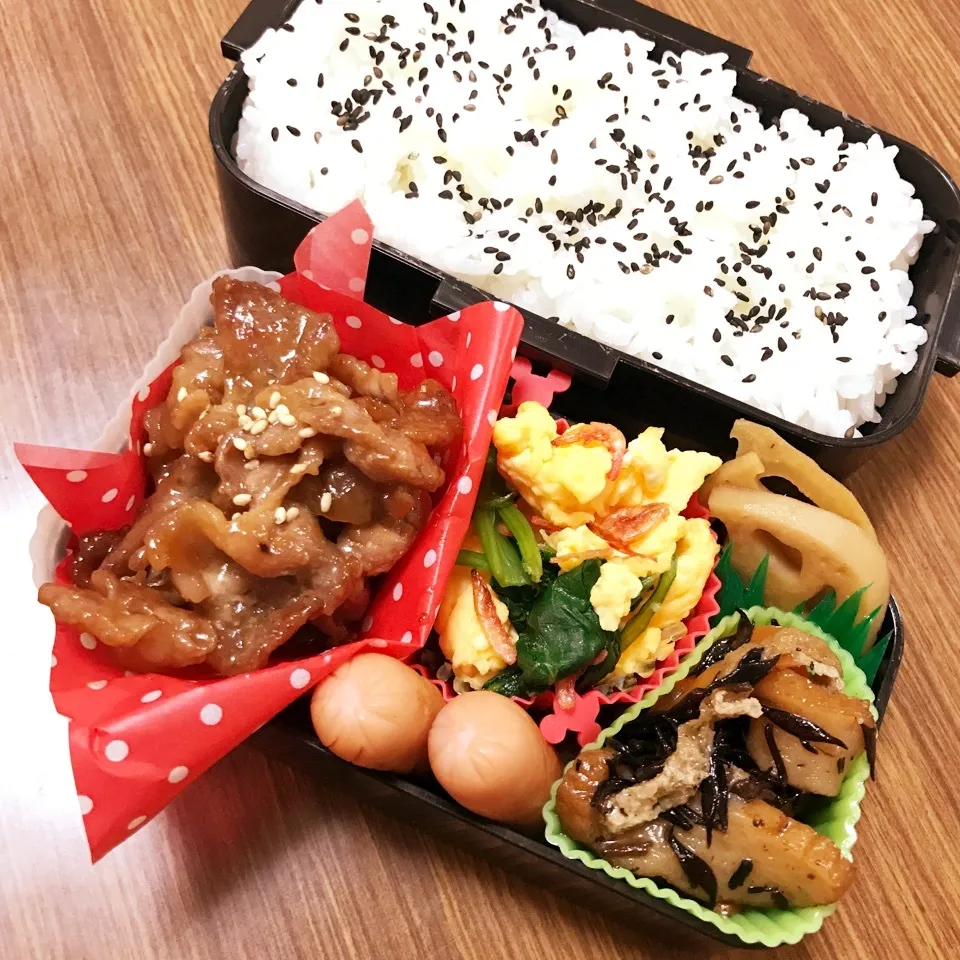 中2 男子弁当♡甘辛スタミナ炒め|utaさん