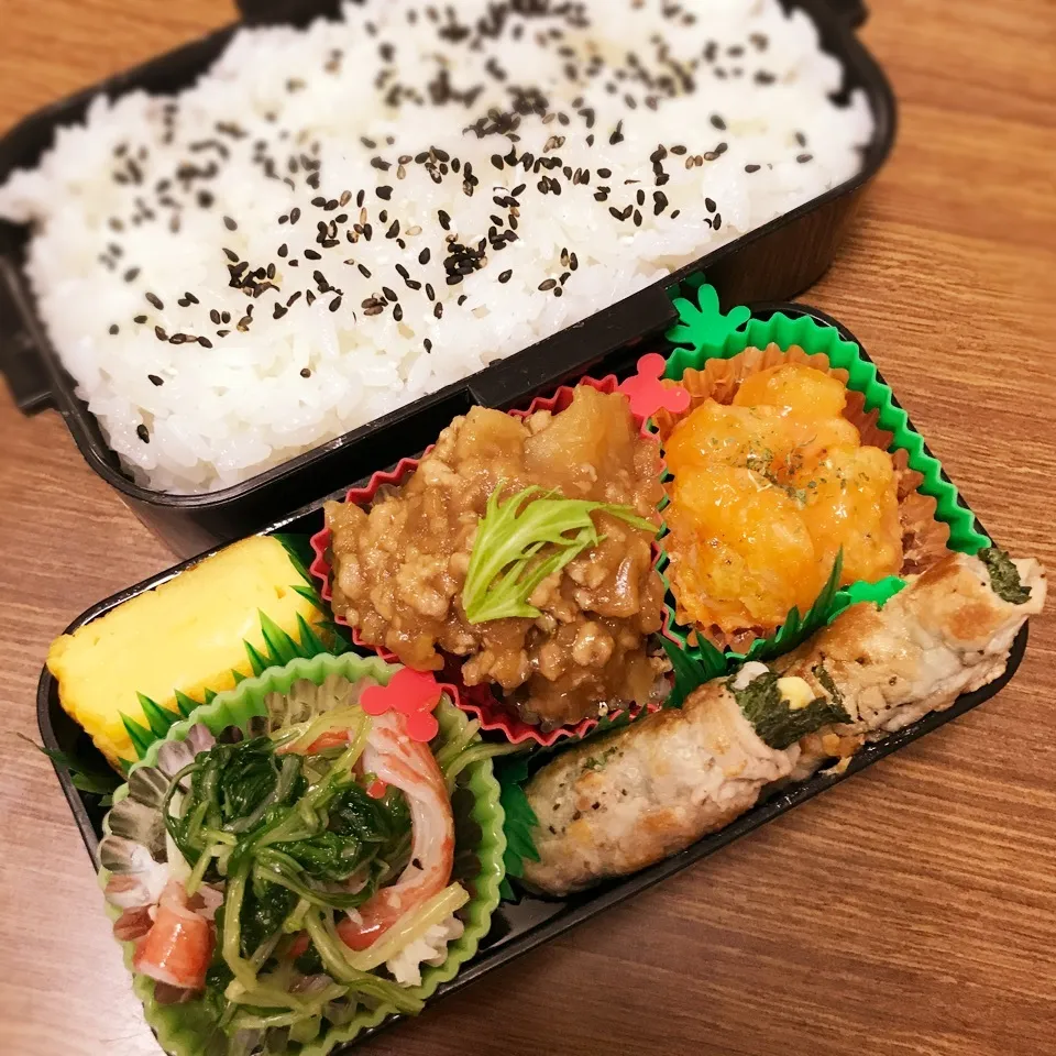 中2 男子弁当♡じゃがいもそぼろ餡|utaさん