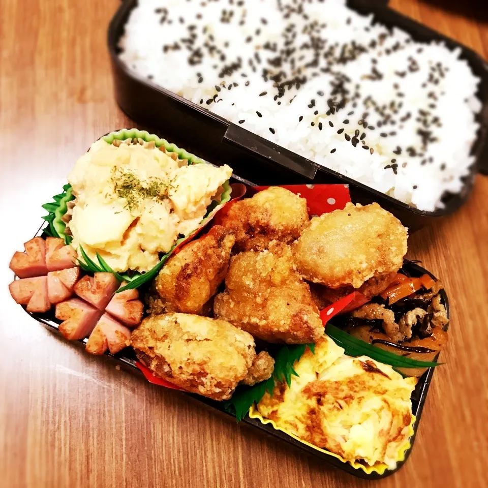 中2 男子弁当♡鶏のから揚げ|utaさん