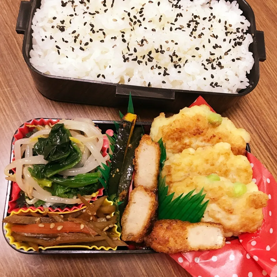 Snapdishの料理写真:中2 男子弁当♡海老ふわふわ落とし揚げ|utaさん