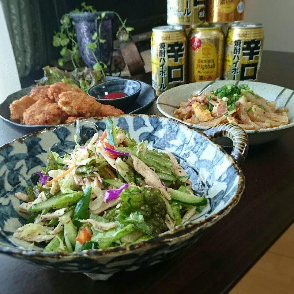 祝1200♡レタスとチキンの胡麻ポンサラダ|まりおさん