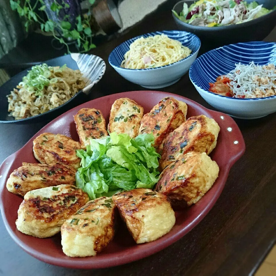 豆腐入り鶏団子in油揚げ|まりおさん