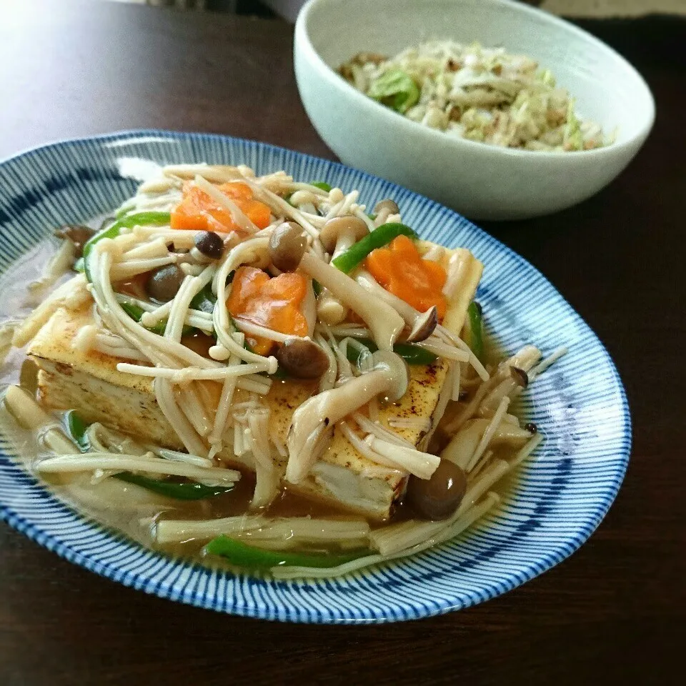 Snapdishの料理写真:豆腐ステーキ中華あんかけ|まりおさん