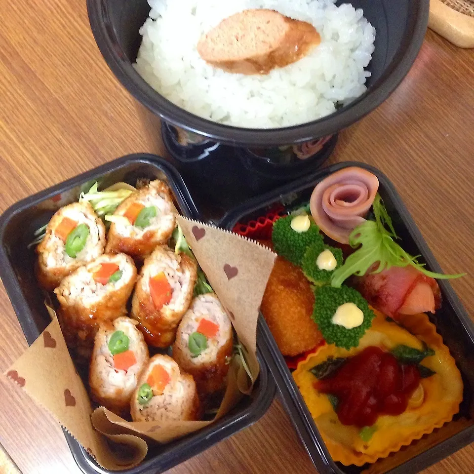 Snapdishの料理写真:男子中学生弁当♡|utaさん