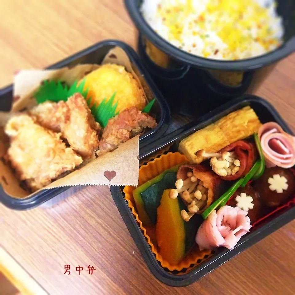 Snapdishの料理写真:男子中学生弁当♡|utaさん