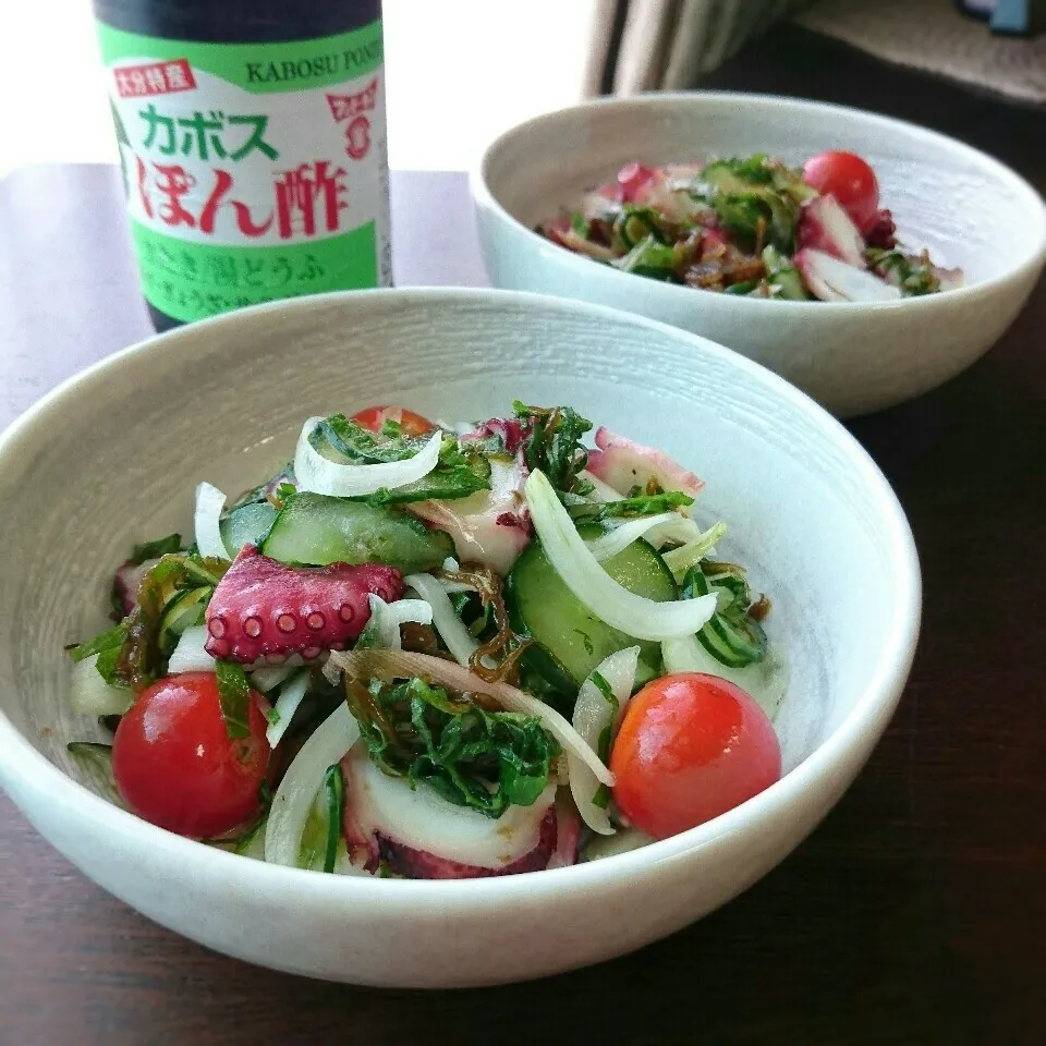 Snapdishの料理写真:タコと夏野菜の洋風酢の物|まりおさん