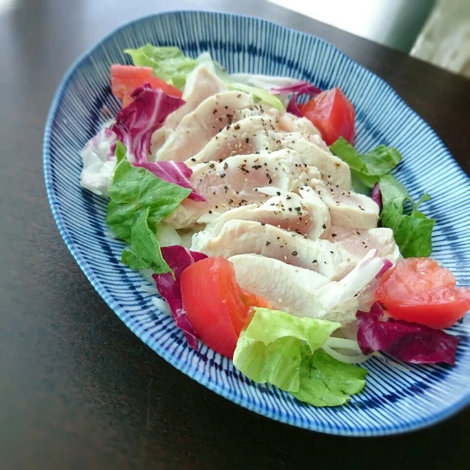 鶏わさと酢玉ねぎのマリネ風|まりおさん