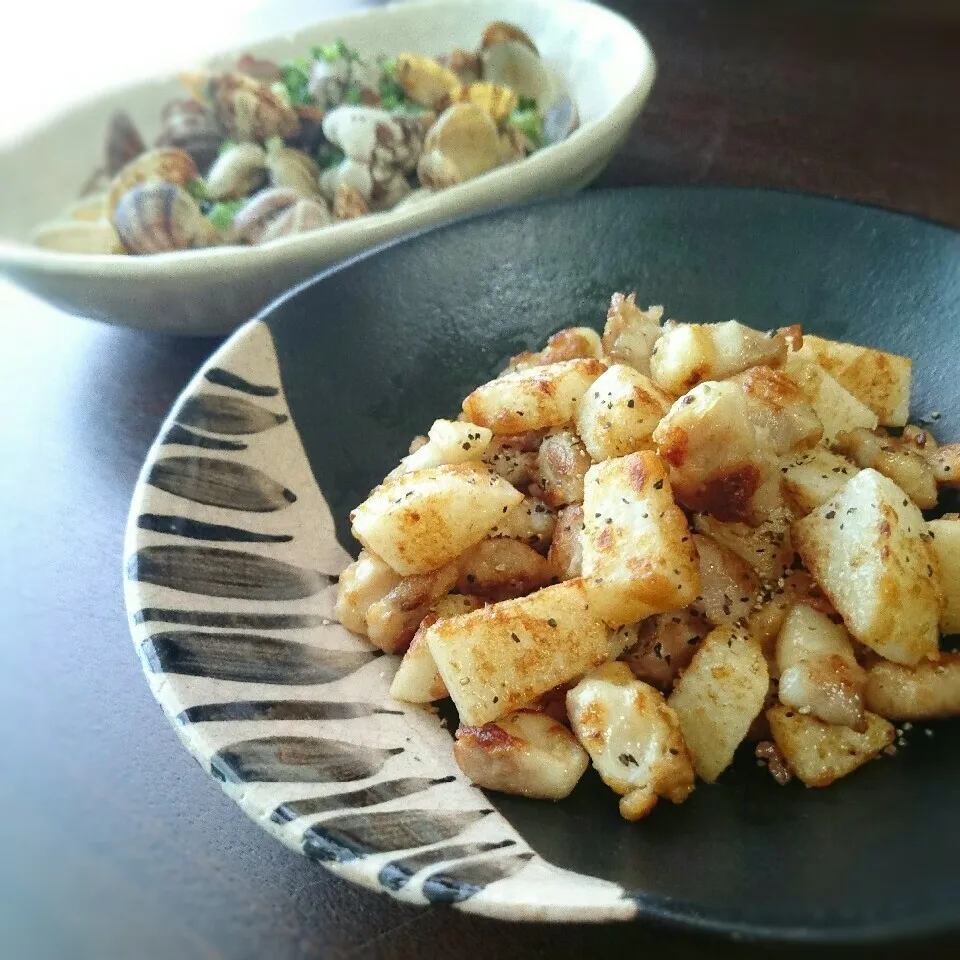 軟骨と長芋の焼くだけ唐揚げ&あさりバター|まりおさん