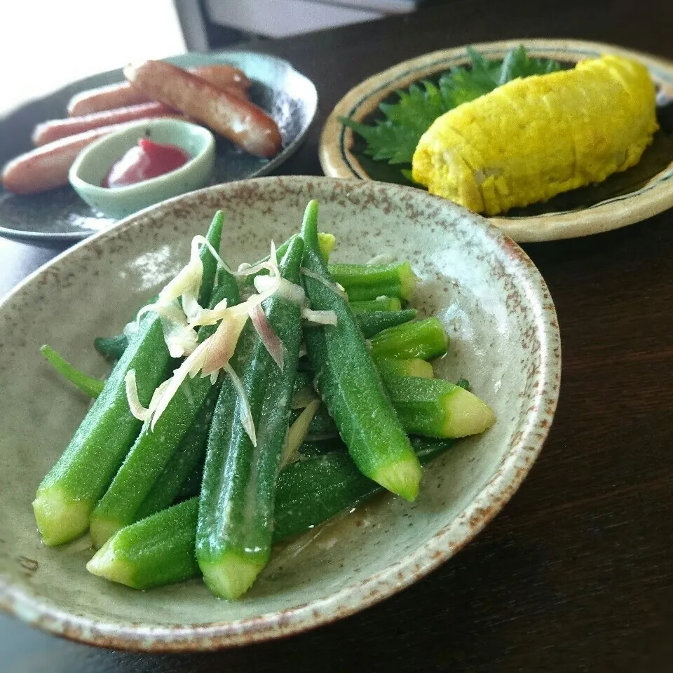 オクラのわさびおひたし 他|まりおさん