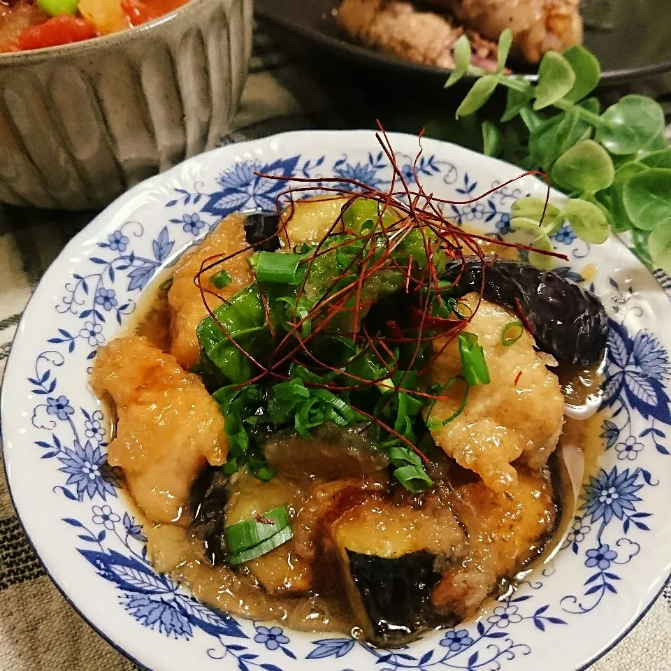 ＊～揚げ茄子と獅子唐と鶏肉のみぞれ煮～＊|とまと🍅さん