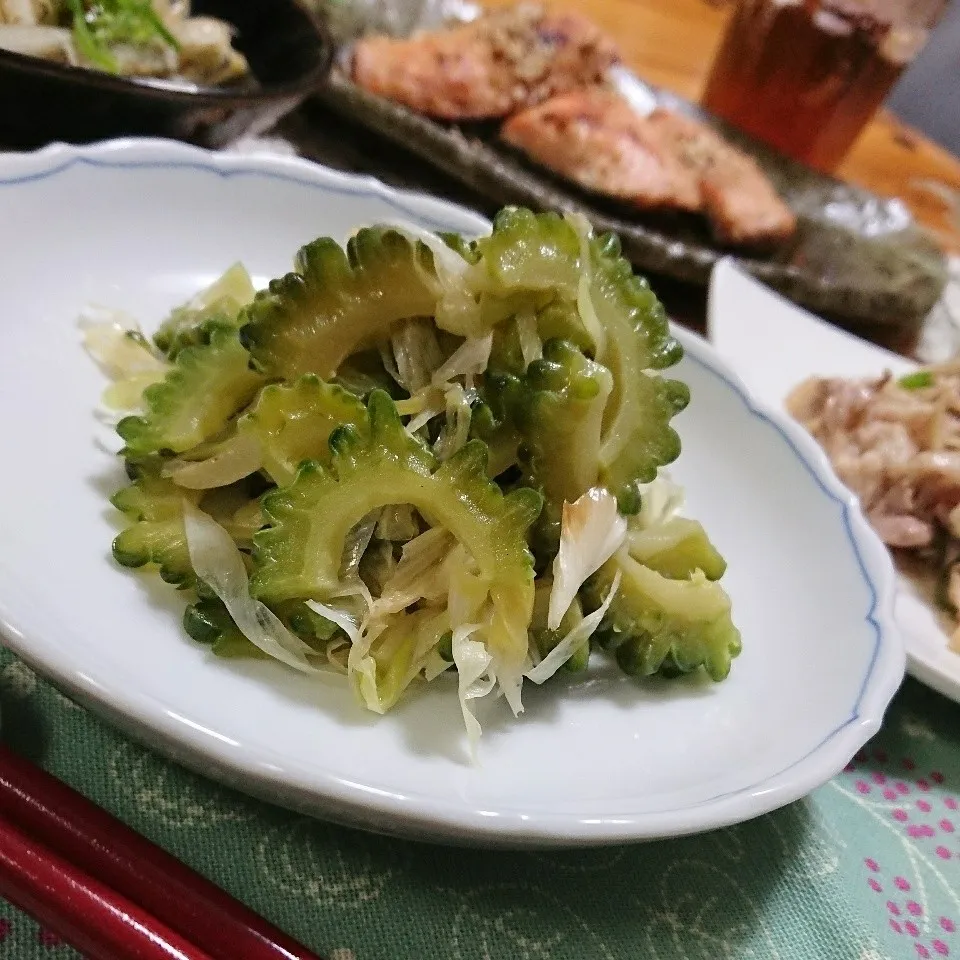 けろよんさんち🐸のネギ塩ゴーヤン|とまと🍅さん