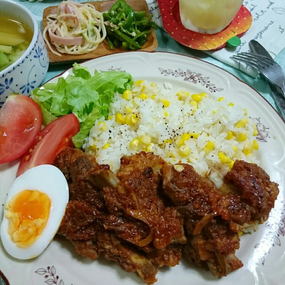 しゃなママさんの☆BBQスペアリブonとうもろこしごはん～|とまと🍅さん