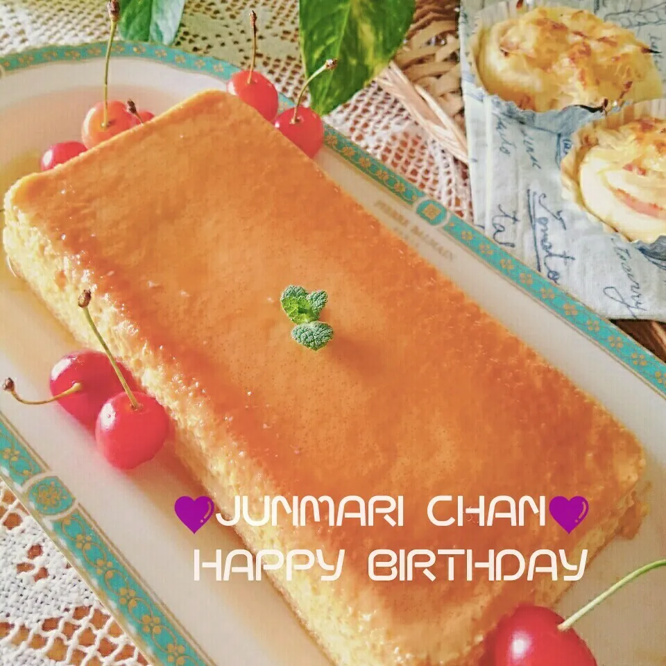 JUNMARIちゃん💜プリンケーキでハピパ🎉🎂|とまと🍅さん