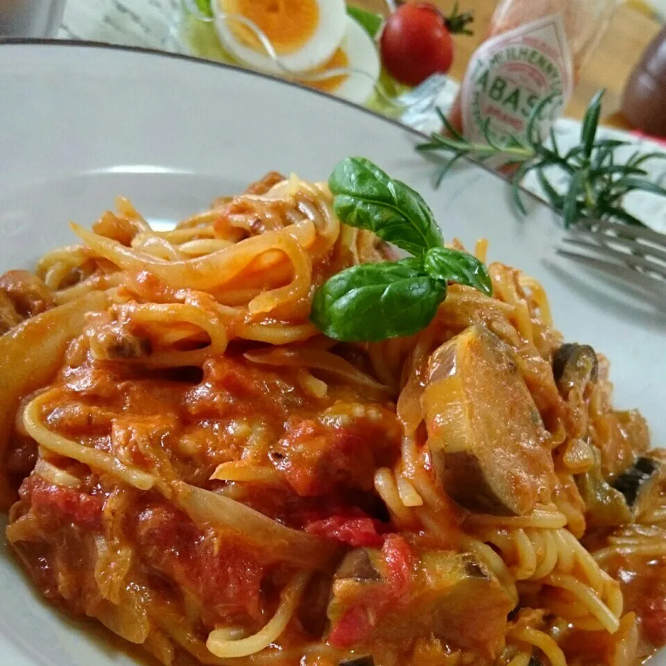 しゃなママさんの茄子とツナのトマトパスタ～♪|とまと🍅さん