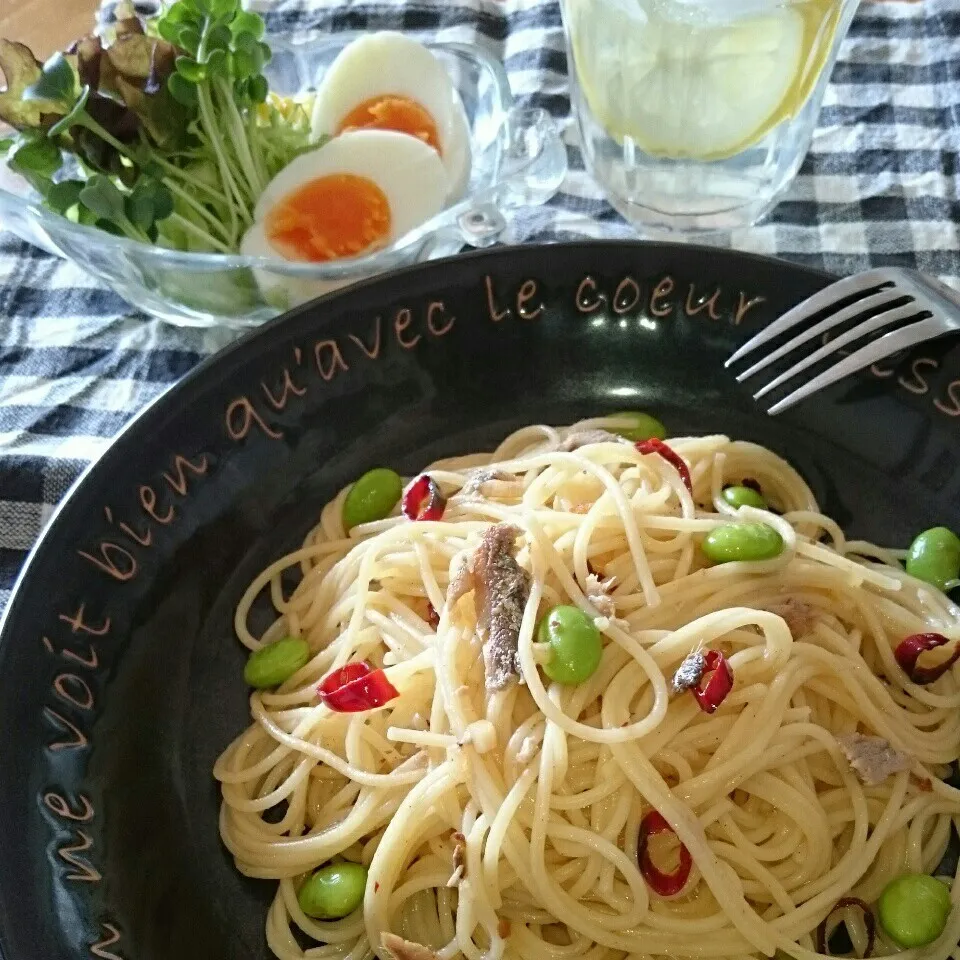 アンチョビのペペロンチーノ🍝|とまと🍅さん