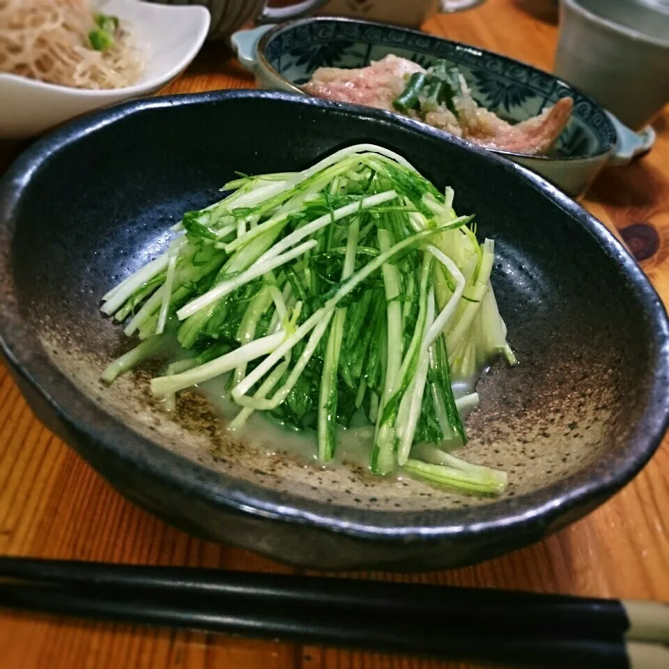 Snapdishの料理写真:とくおさん発端？水菜のわさび漬け～～容子さんレシピ📝|とまと🍅さん