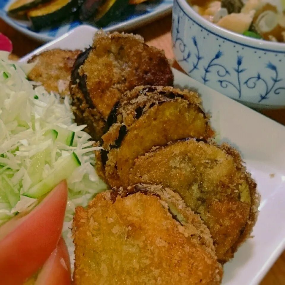 我が家定番～☆茄子の挽き肉挟み揚げ～|とまと🍅さん