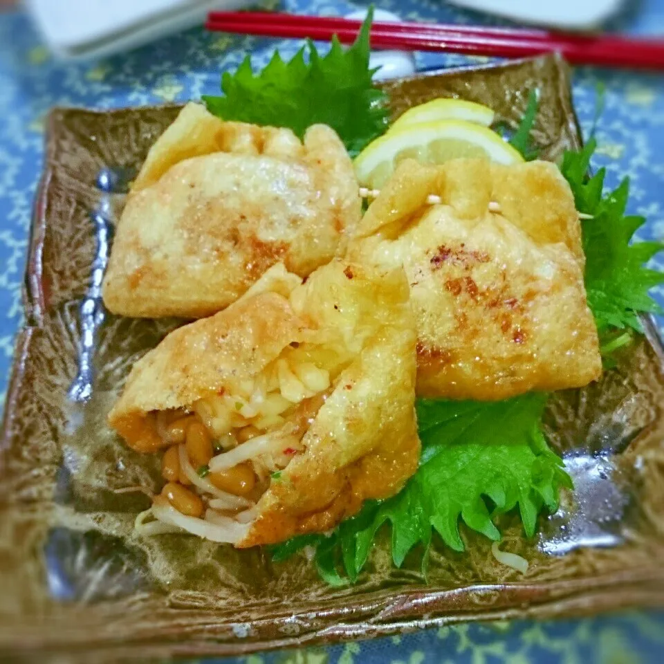 ぶりさんのお揚げの納豆キムチーズ焼き～♪|とまと🍅さん